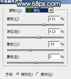 青绿色，调出有点古典味的青色调人像照片