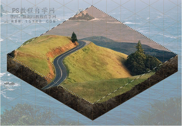 照片合成，用PS和成一幅超現(xiàn)實的3D等距圖標風(fēng)景畫