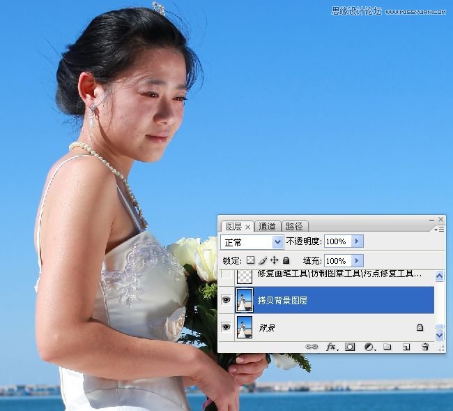 Photoshop给偏暗色海边婚片调亮处理,PS教程,16xx8.com教程网