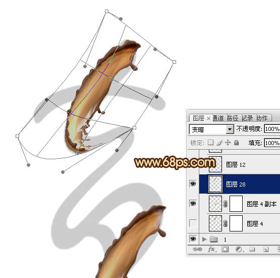 喷溅字，制作巧克力样式的喷溅字