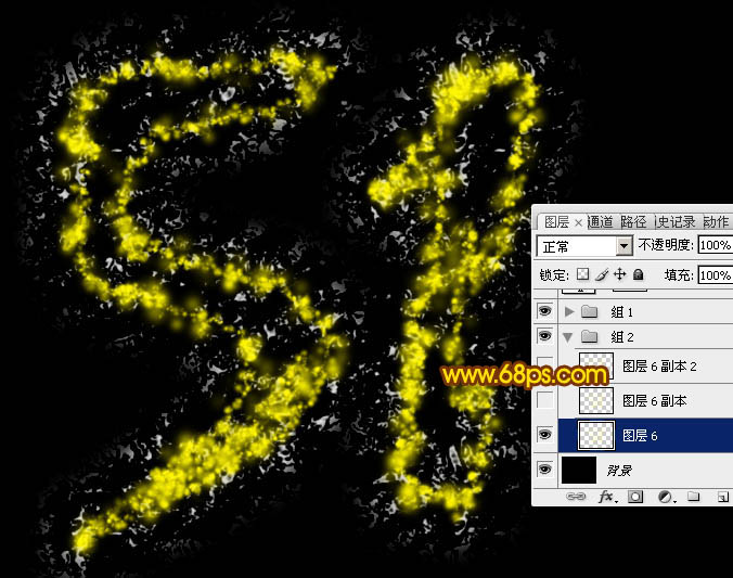 火花字，ps设计细腻的火焰字实例