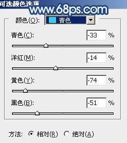 淡蓝色，调出粉蓝色的人像照片