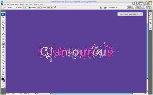 PhotoShop<wbr>打造Glamourous文字效果