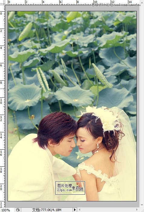 Photoshop調(diào)出荷塘婚紗照片清新色調(diào),PS教程,16xx8.com教程網(wǎng)