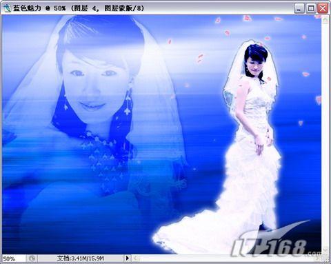 用Photoshop CS3打造蔚藍(lán)夢幻風(fēng)格婚紗照