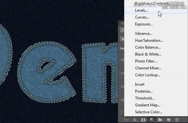 Photoshop制作个性的牛仔布纹艺术字教程,PS教程,16xx8.com教程网