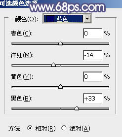 藍色調，調出帶中性色調的黃藍色照片