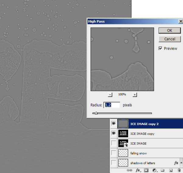 冰冻效果，用PS打造简单逼真的冰冻文字效果