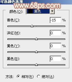 PS把绿色外景人物图片转为柔和的秋季淡黄色