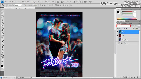 Photoshop制作重影效果的3D电影海报,PS教程,16xx8.com教程网