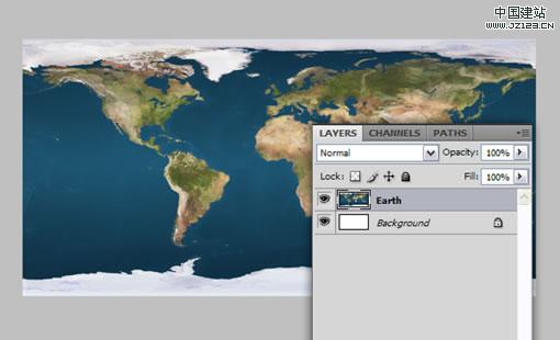 Photoshop CS4制作逼真的立體地球（圖三）