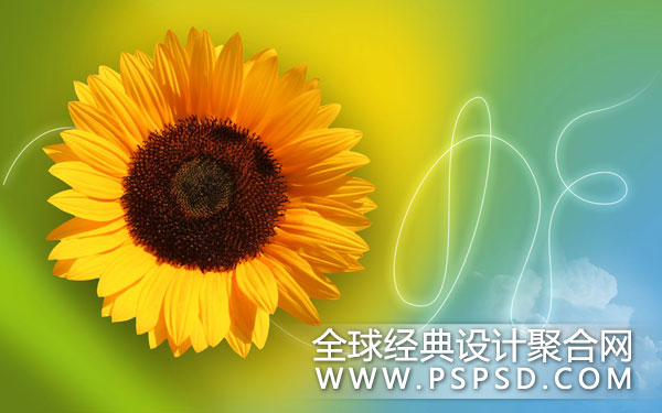 PhotoShop设计制作向日葵壁纸教程 三联