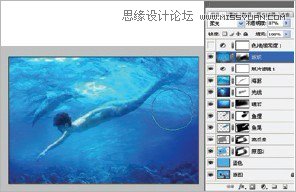 Photoshop使用素材合成水下男美人魚場景,PS教程,16xx8.com教程網(wǎng)