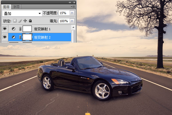 Photoshop合成荒野公路上的跑車海報,PS教程,16xx8.com教程網(wǎng)