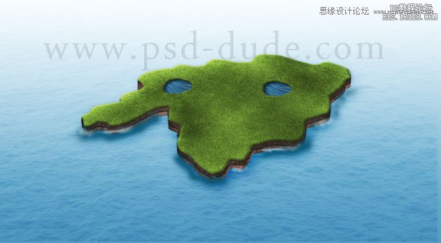 Photoshop绘制逼真的绿色地图,PS教程,16xx8.com教程网
