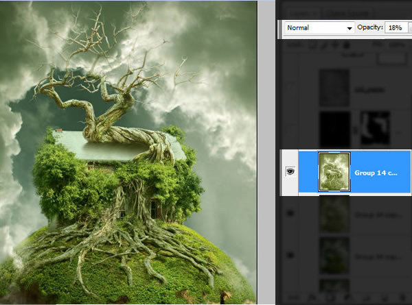 Photoshop合成教程：制作漂浮在空中的樹(shù)屋