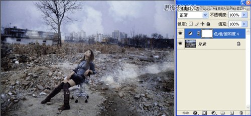 Photoshop调出做在废墟中的女孩战火颓废色彩,PS教程,16xx8.com教程网