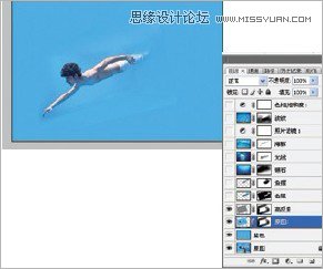 Photoshop使用素材合成水下男美人魚場景,PS教程,16xx8.com教程網(wǎng)