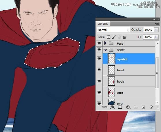 Photoshop詳細(xì)繪制新版超人形象,PS教程,16xx8.com教程網(wǎng)
