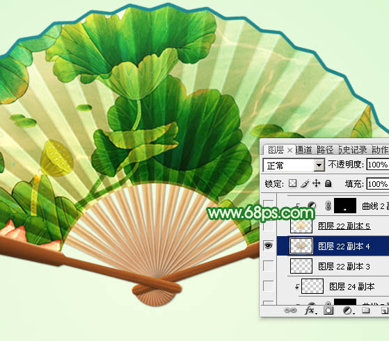 鼠繪扇子，鼠繪一把水墨油紙扇