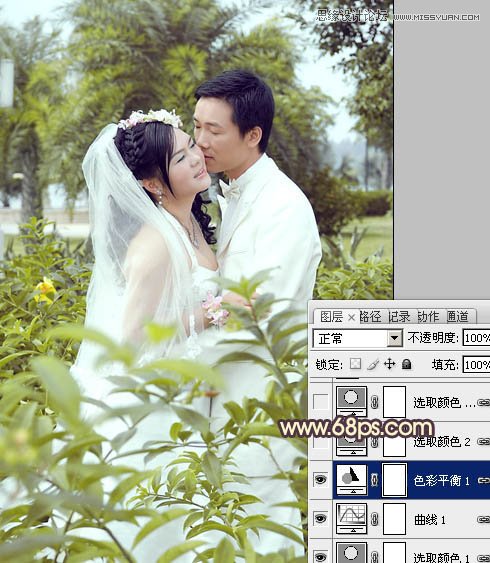 Photoshop调出外景婚片柔美黄色调,PS教程,16xx8.com教程网