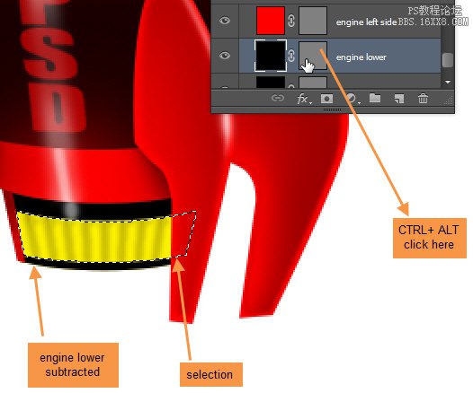 ps cs6设计火箭UI图标