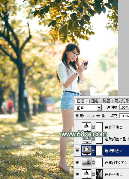 Photoshop打造甜美的秋季暖褐色外景人物图片