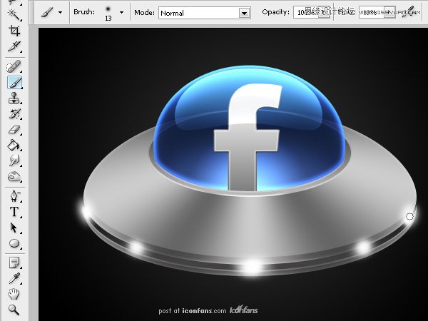 Photoshop绘制逼真质感的UFO图标教程,52photoshop教程