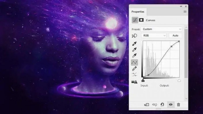 海報(bào)制作，通過PS制作一張具有科幻感的太空肖像海報(bào)