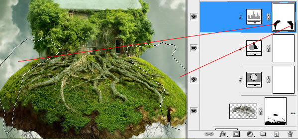 Photoshop合成教程：制作漂浮在空中的树屋