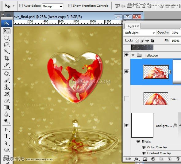 Photoshop设计七夕情人节心形海报教程