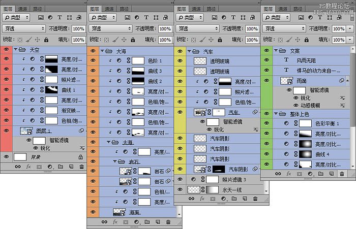 PS合成大氣的汽車海報