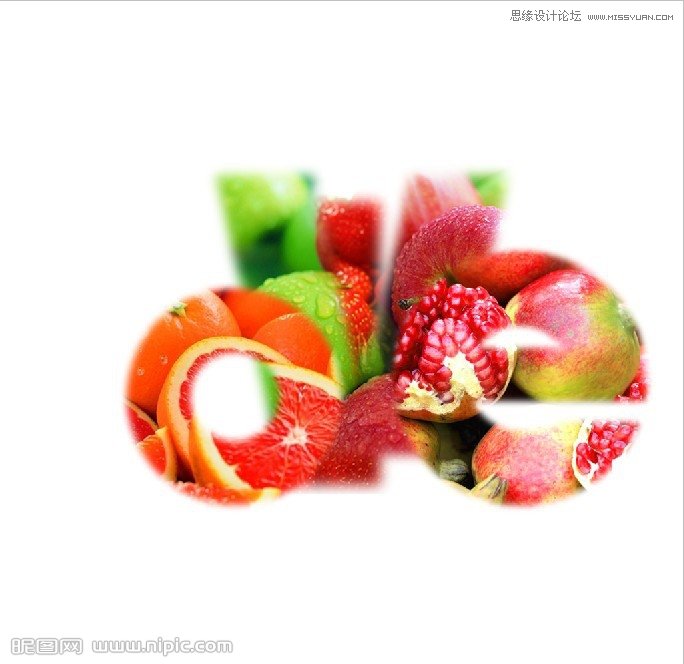 Photoshop制作水果LOVE字体广告海报教程,PS教程,16xx8.com教程网