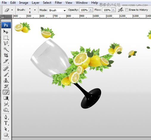 Photoshop合成漂浮在花藤中的创意杯子,PS教程,16xx8.com教程网