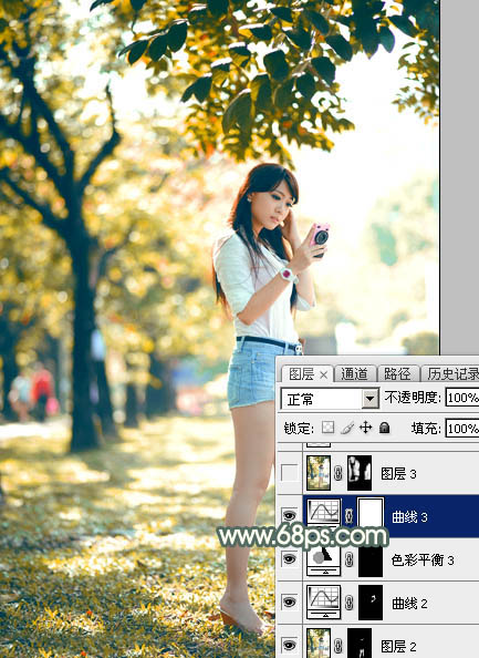 Photoshop打造甜美的秋季暖褐色外景人物图片