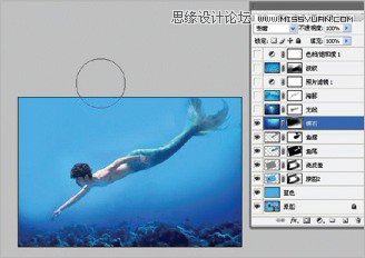 Photoshop使用素材合成水下男美人魚場景,PS教程,16xx8.com教程網(wǎng)