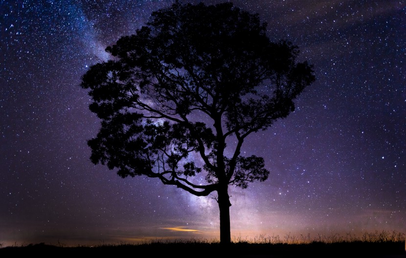 黑色夜幕下璀璨的星空风景图片