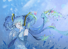 初音未来唯美插画桌面壁纸