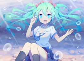 初音未来甜美动人桌面壁纸