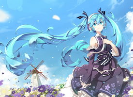 甜美初音未来高清桌面壁纸欣赏