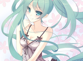 甜美萌系初音未来桌面壁纸