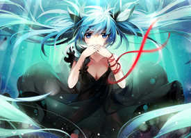 初音未来精致唯美插画高清桌面壁纸