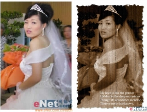 Photoshop给MM打造复古婚纱照特效