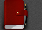ps绘制夹着钢笔的红色记事本图标教程